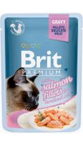 Brit Premium Pouch шматочки з філе лосося в соусі для стерилізованих кішок